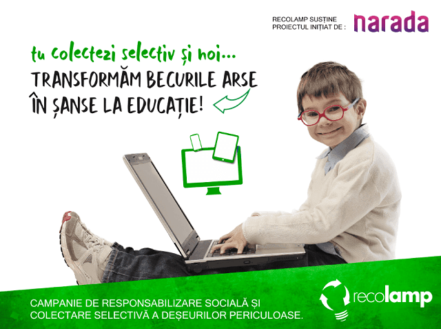 Campanie Recolamp: Becurile arse se transformă în laptopuri și tablete pentru copiii defavorizaţi
