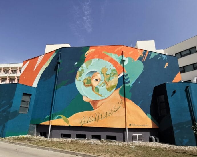 Pictură murală cu vopsea purificatoare de aer, inaugurată la Timişoara
