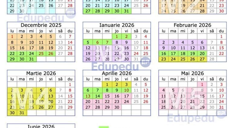 Calendarul anului școlar 2025-2026